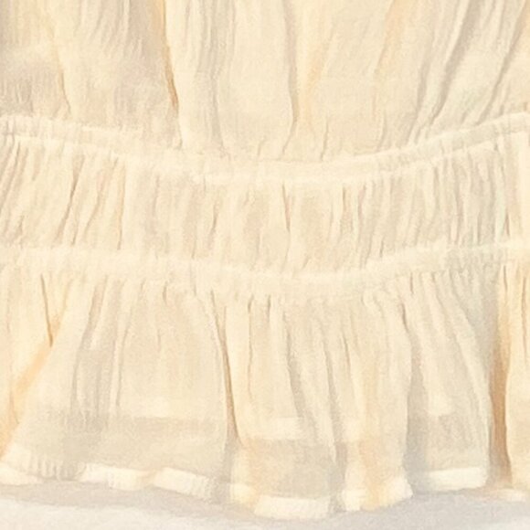 ASTR the Label Bohemian Ruched & Ruffled long sleeve cream blouse Extra-Small - Picture 3 of 6